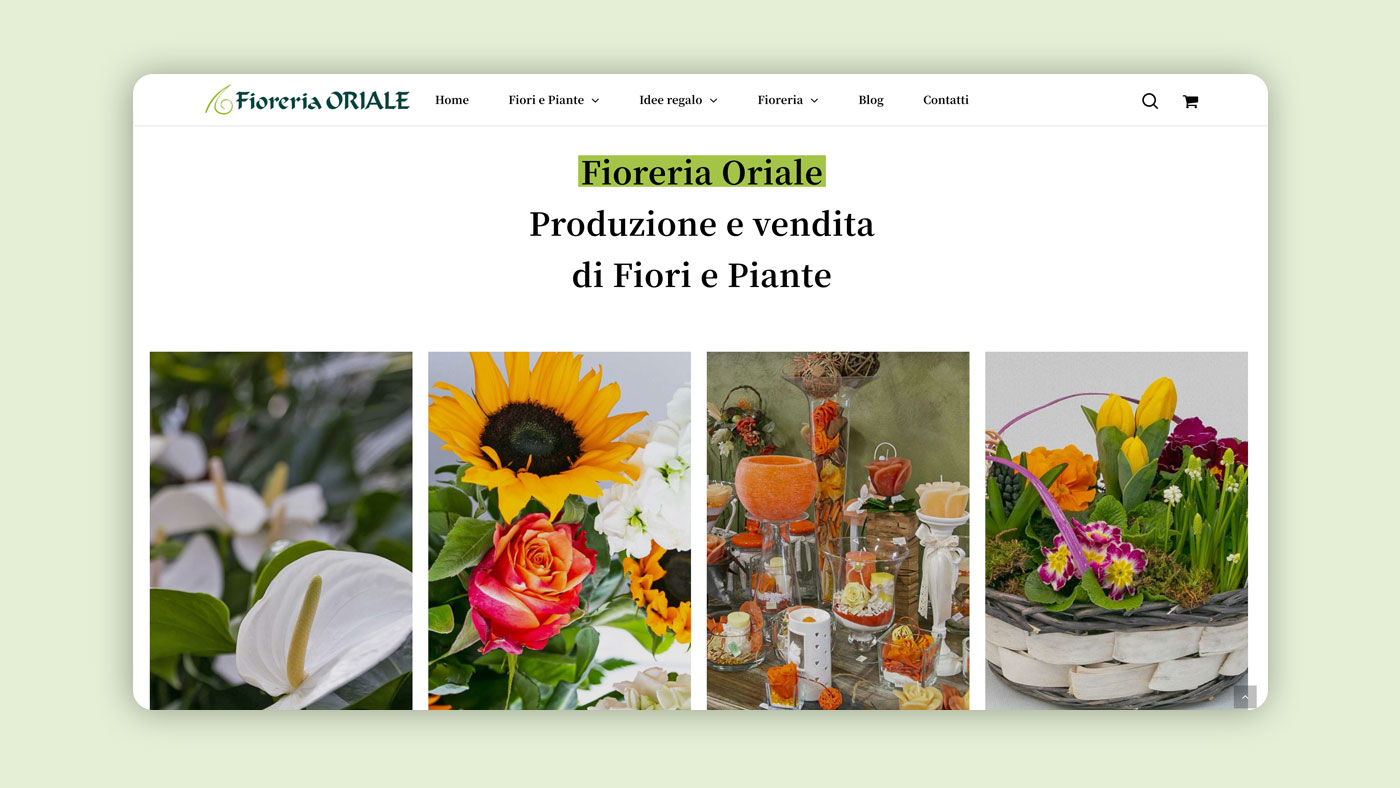 Nuovo sito ecommerce Fioreria Oriale