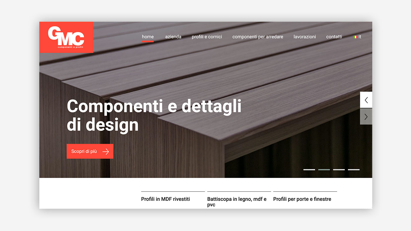 Nuovo sito GMC Componenti e profili
