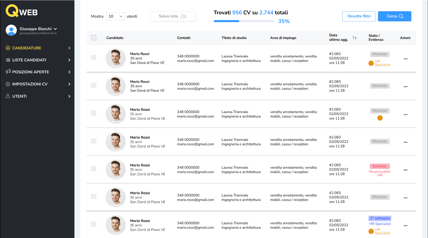 Gestione curriculum backend - 02