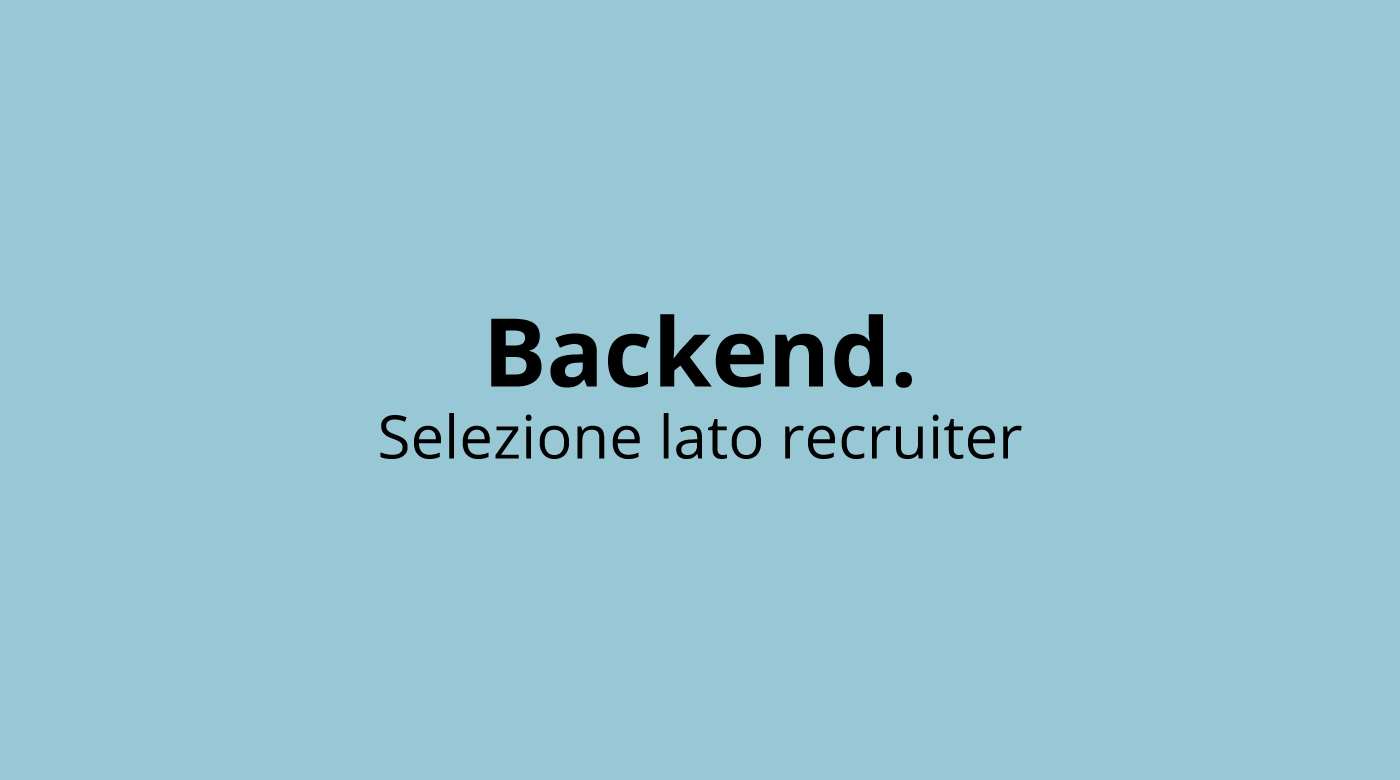 Gestione curriculum backend - 01