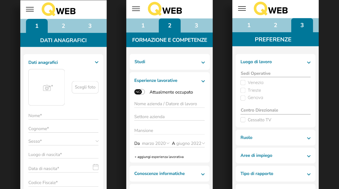 Gestione curriculum frontend - mobile 02